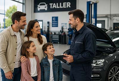 Familia en taller